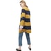 J.Crew Juliette Collarless Sweater Blazer M Rugby Striped Navy Yellow Wool Blend