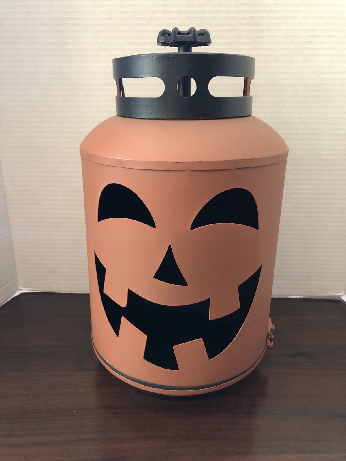 Jack O Lantern Halloween Pumpkin Metal Replica Propane Tank