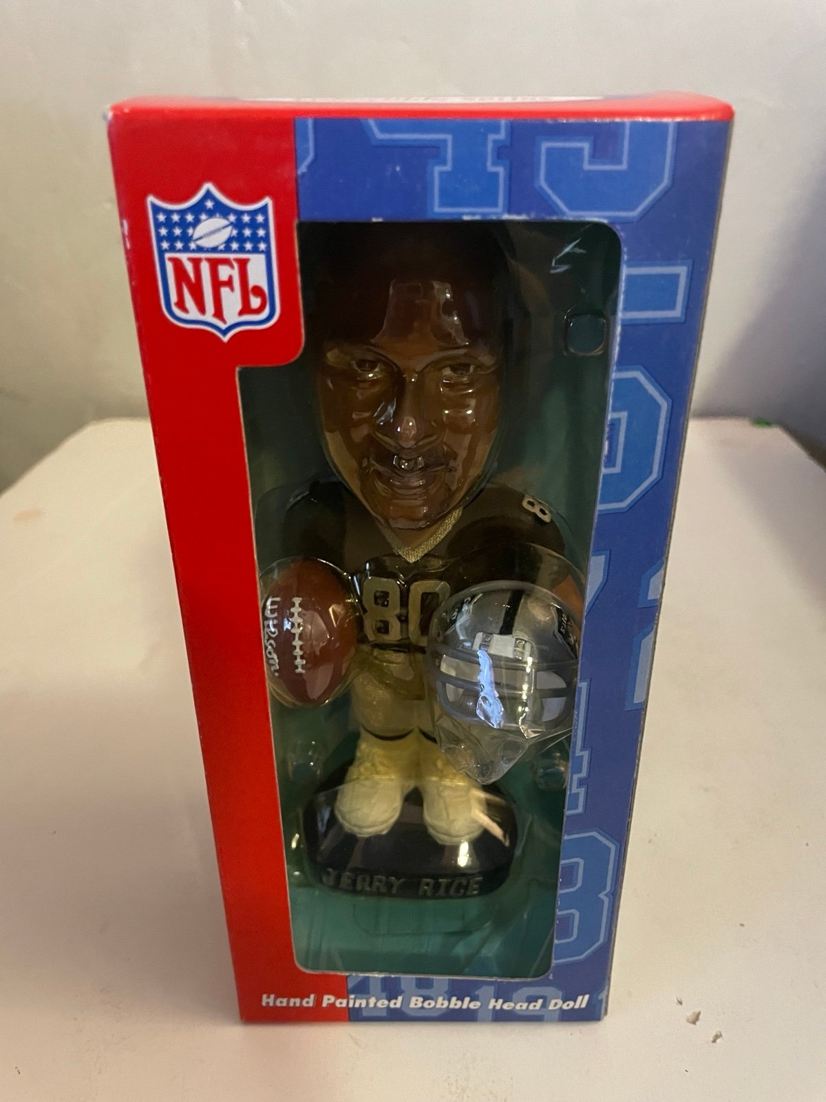 NFL Jerry Rice Oakland Raiders Bobble Head Doll Hand Painted Collectible #80
