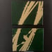 LUCKY Set of 2 Original Abstract Green & Gold Pendulum Paintings/Original Art sz