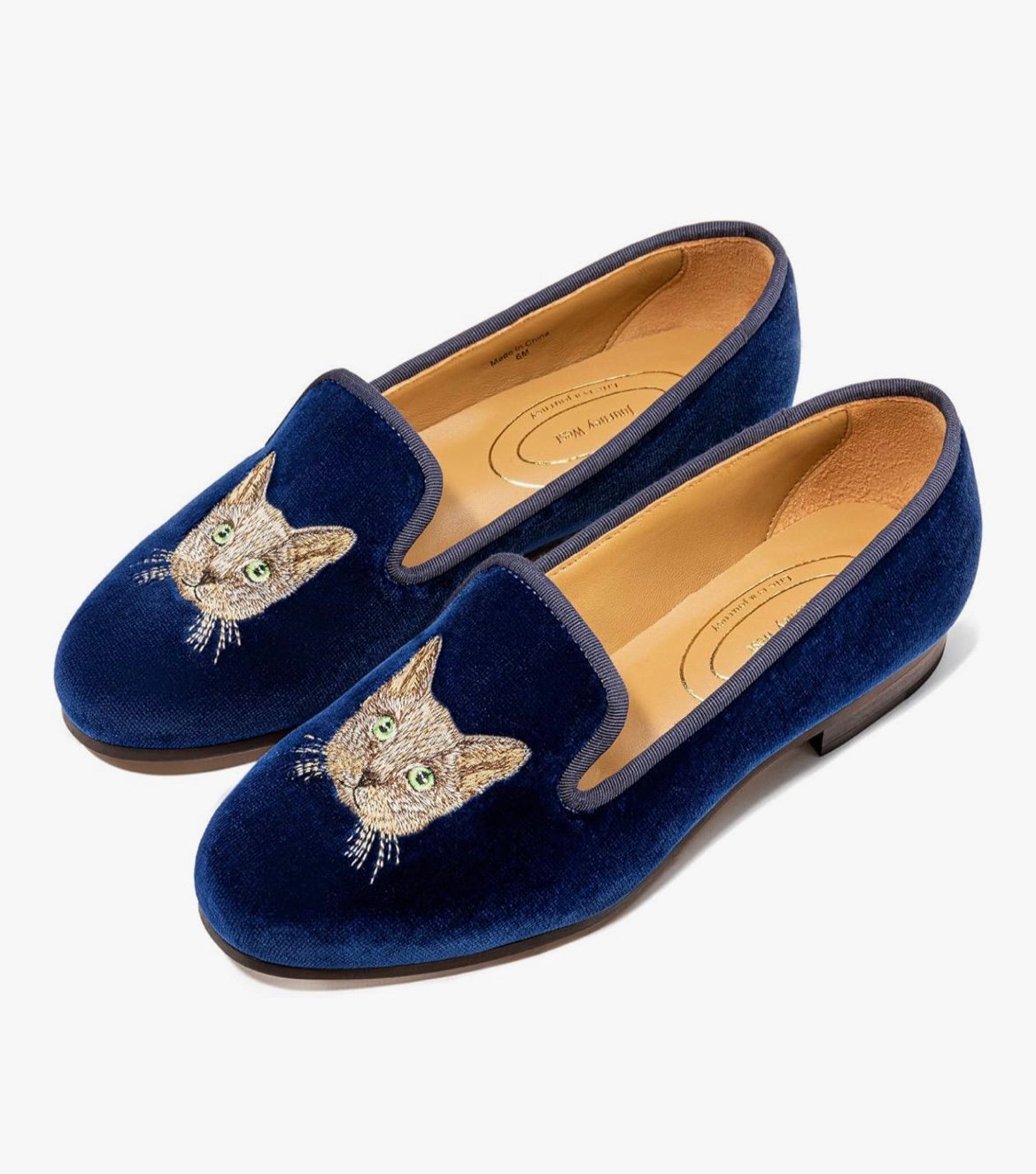 Journey West Women's Velvet Loafer Flat with Embroidery Velvet Slippers