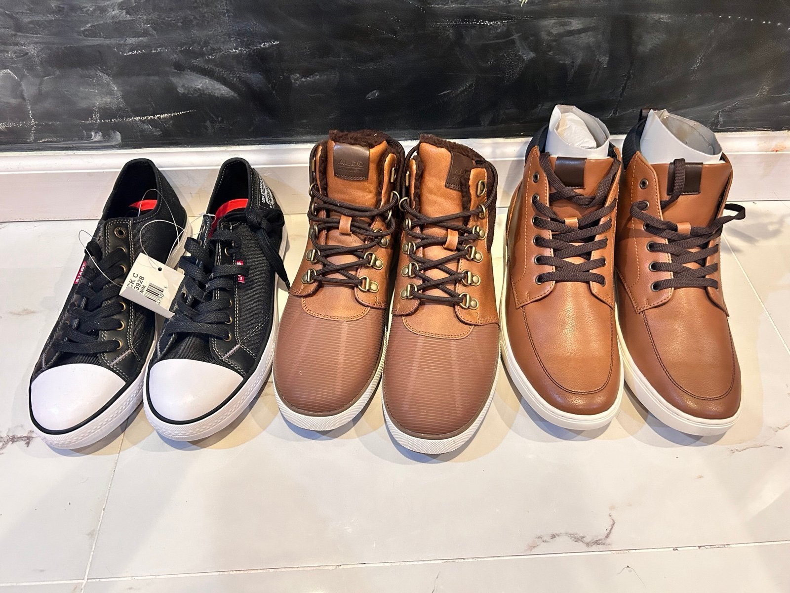 Brand New Men Sneakers (3 pairs) Levi’s, Aldo and Call It Spring. Size 9.