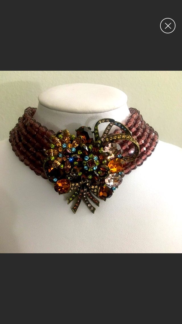 Heidi Daus Floral Multi Swarovski Choker