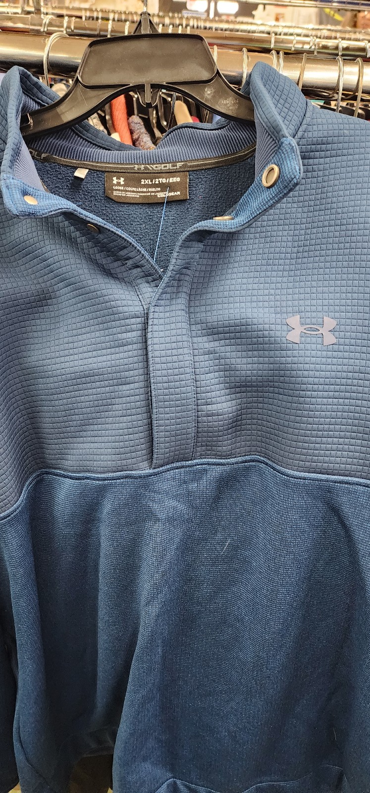 UNDER ARMOUR GOLF ColdGear Storm sz 2 XL Mens pullover 1/4 Snap Windbreaker