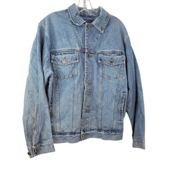 Pendleton Men's Blue Back Graphic Button-Front Denim Jacket Size M