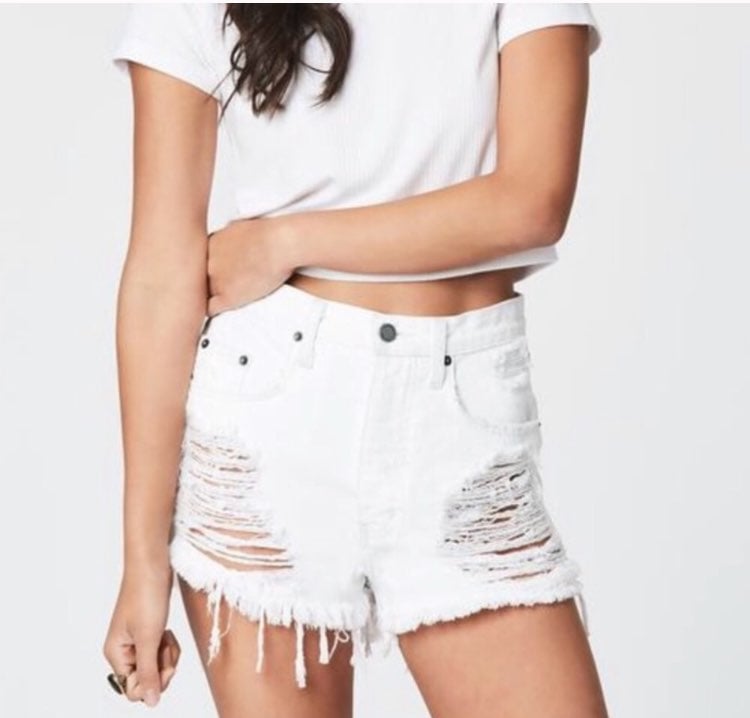 LF Carmar Ripped White Titania Shorts