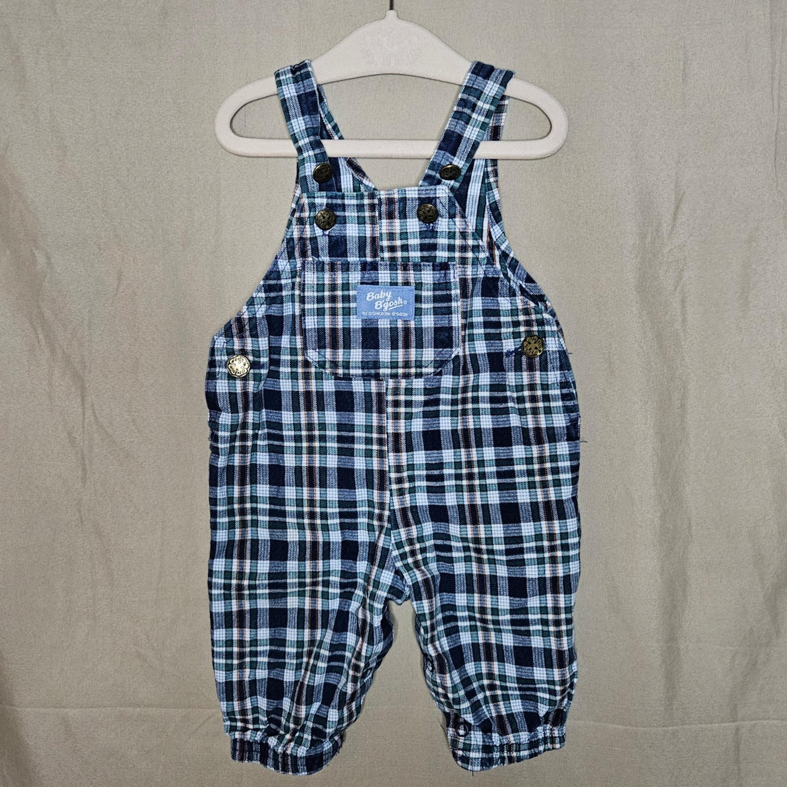 OshKosh Baby B'Gosh Plaid Overalls 3/6M