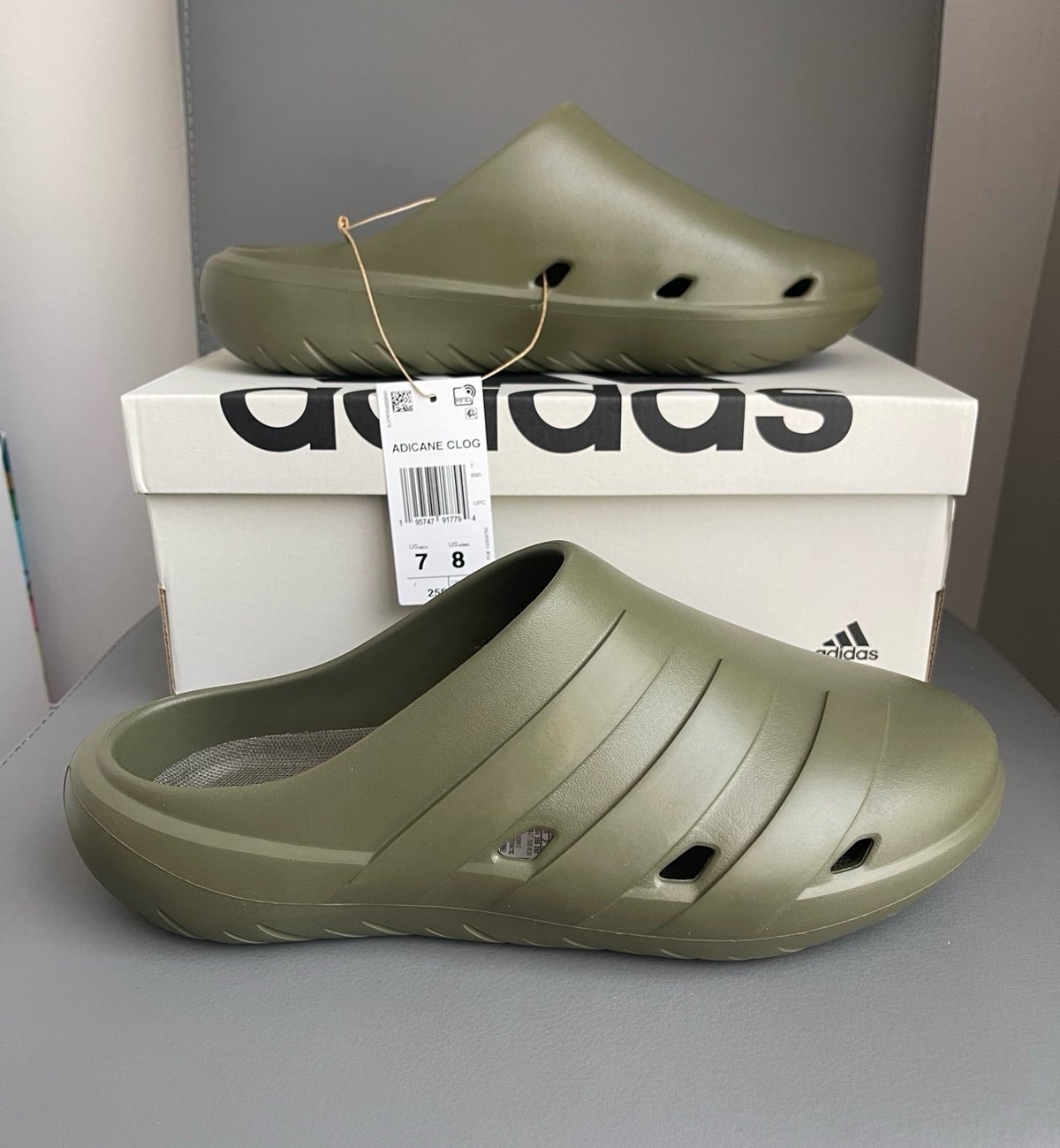 New Adidas Adicane Clogs Olive Green Women’s Size 8 Men’s Size 7