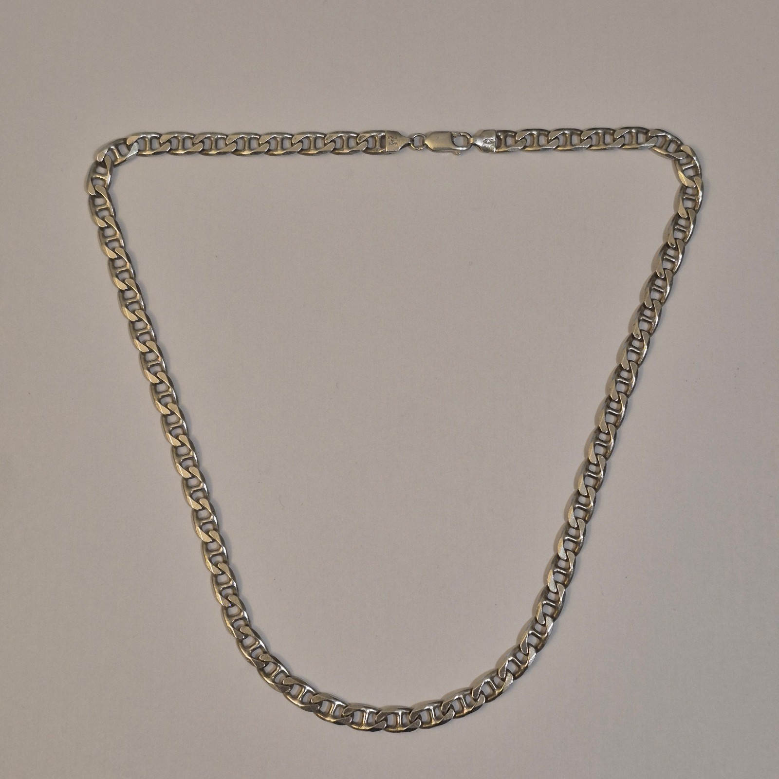 925 Sterling Silver Anchor Marine Chain Necklace 20.5 Italy 36.8g Heavy Bold