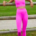 NWT Free People Hot Pink Leggings and Bra Matching Set