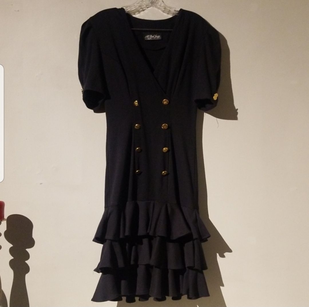 Vintage 80s Puffy Sleeve Dress Size 8/10