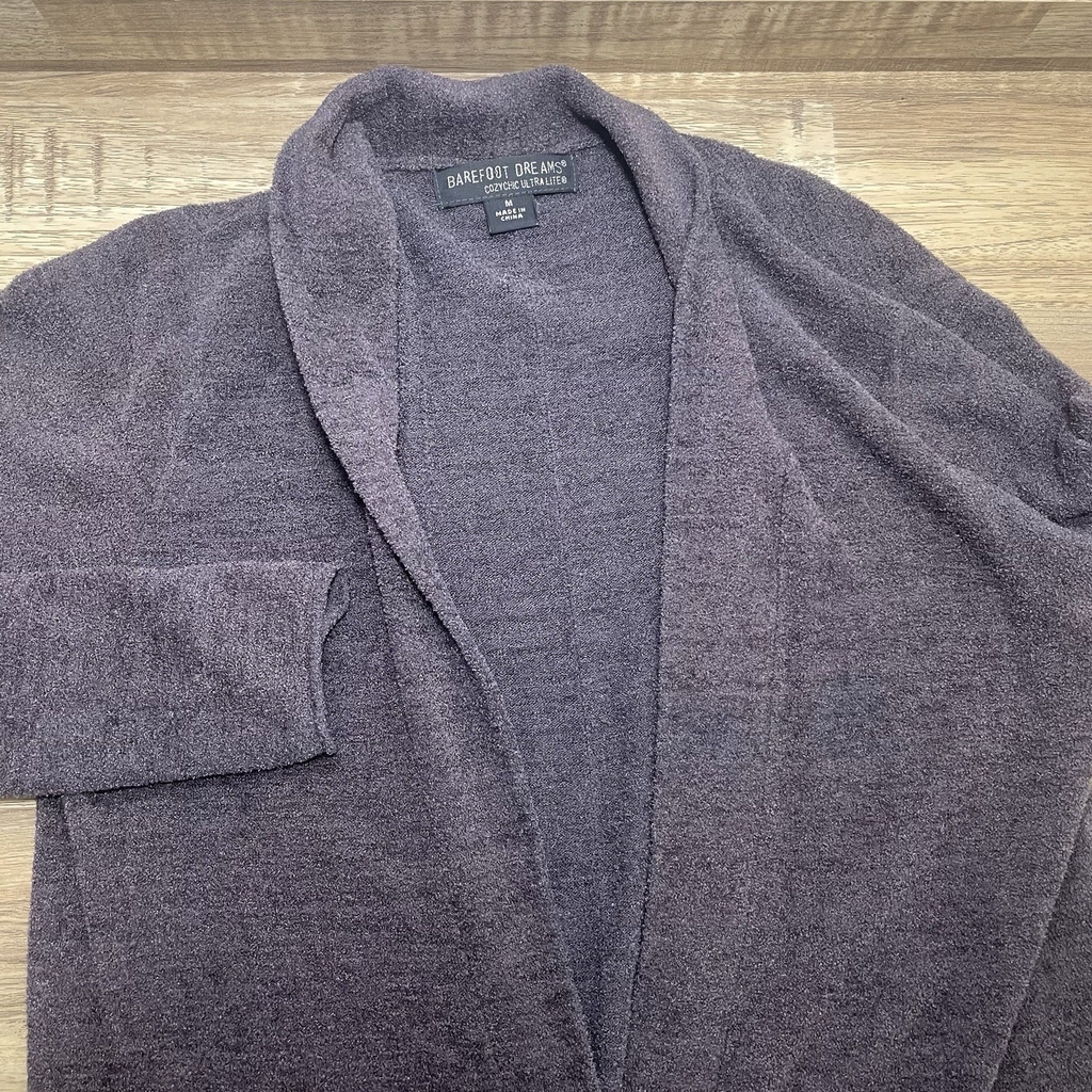 Barefoot Dreams CozyChic Ultra Lite Long Duster Cardigan Womens Medium Purple