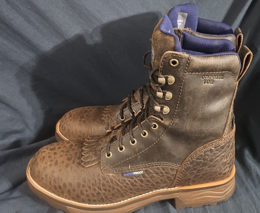 Tony Lama High Plains 8 WP Comp Toe Boot Brown Men SZ 9.5 D New No Box *Defect