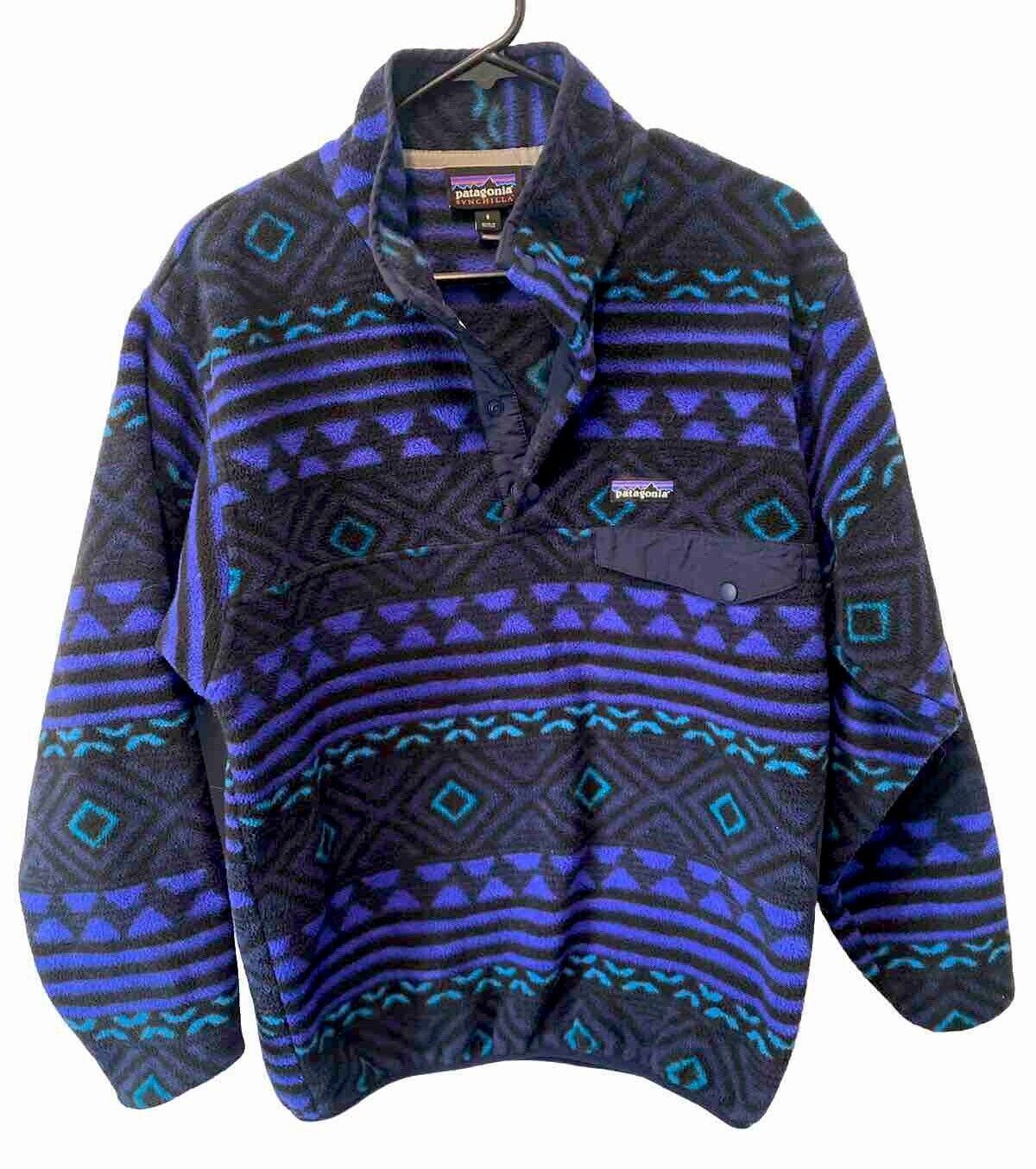 Patagonia Synchilla Fleece Aztec Snap-T Pullover Jacket Women's Size Small