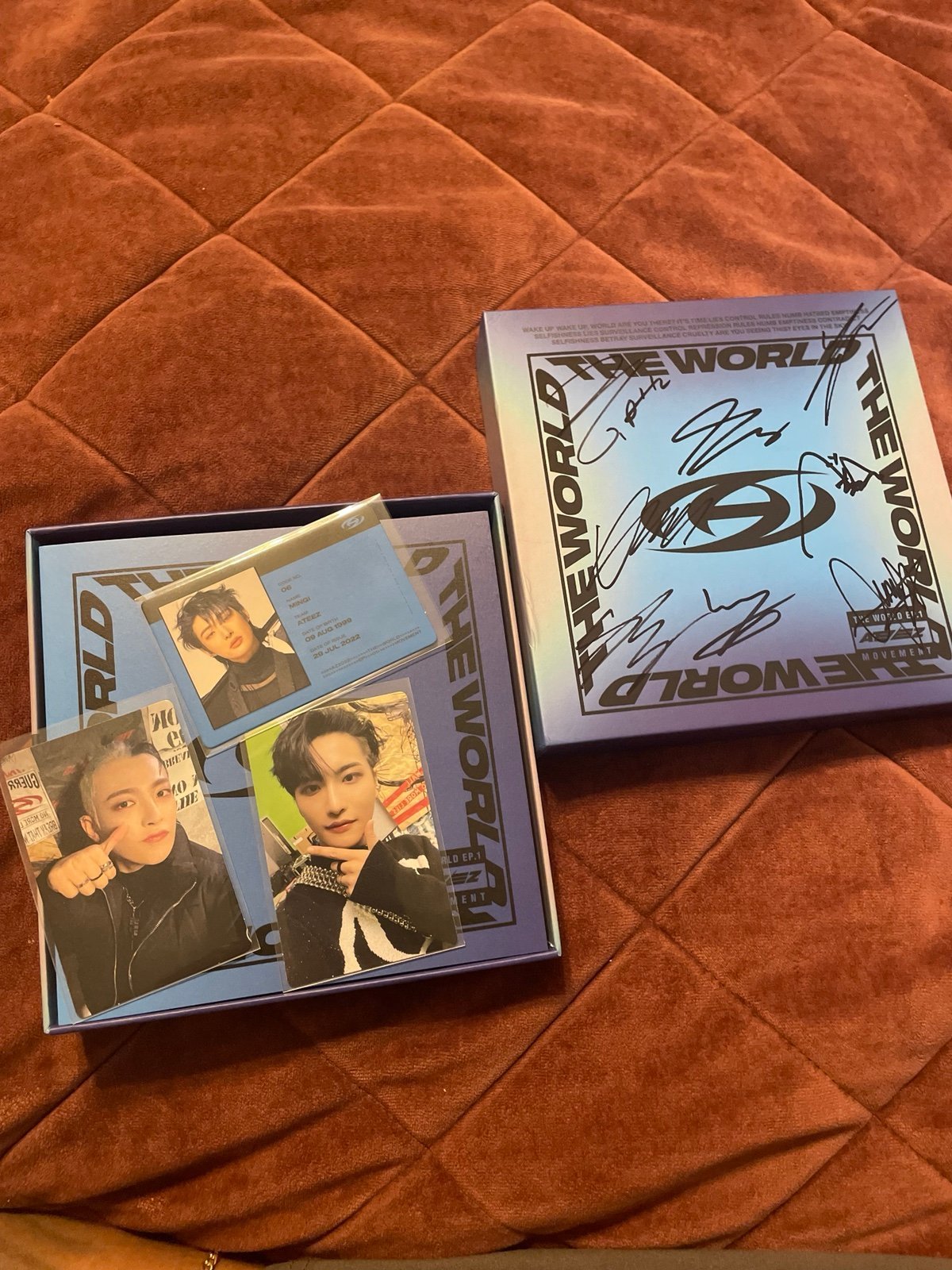 Ateez OT8 signed Album with inclusions and PC’s