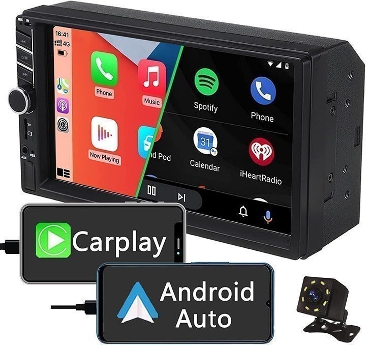 7 Inch Double Din Car Stereo Apple Carplay/Android Bluetooth Backup Camera