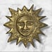 Vintage Matte Gold Smiling Sun Face Brooch Pin Inca Mayan Aztec Revival Museum
