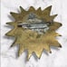 Vintage Matte Gold Smiling Sun Face Brooch Pin Inca Mayan Aztec Revival Museum