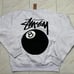 Men XL Stussy 8 Ball Crewneck Sweater Ash Heather Grey Pullover New Rare