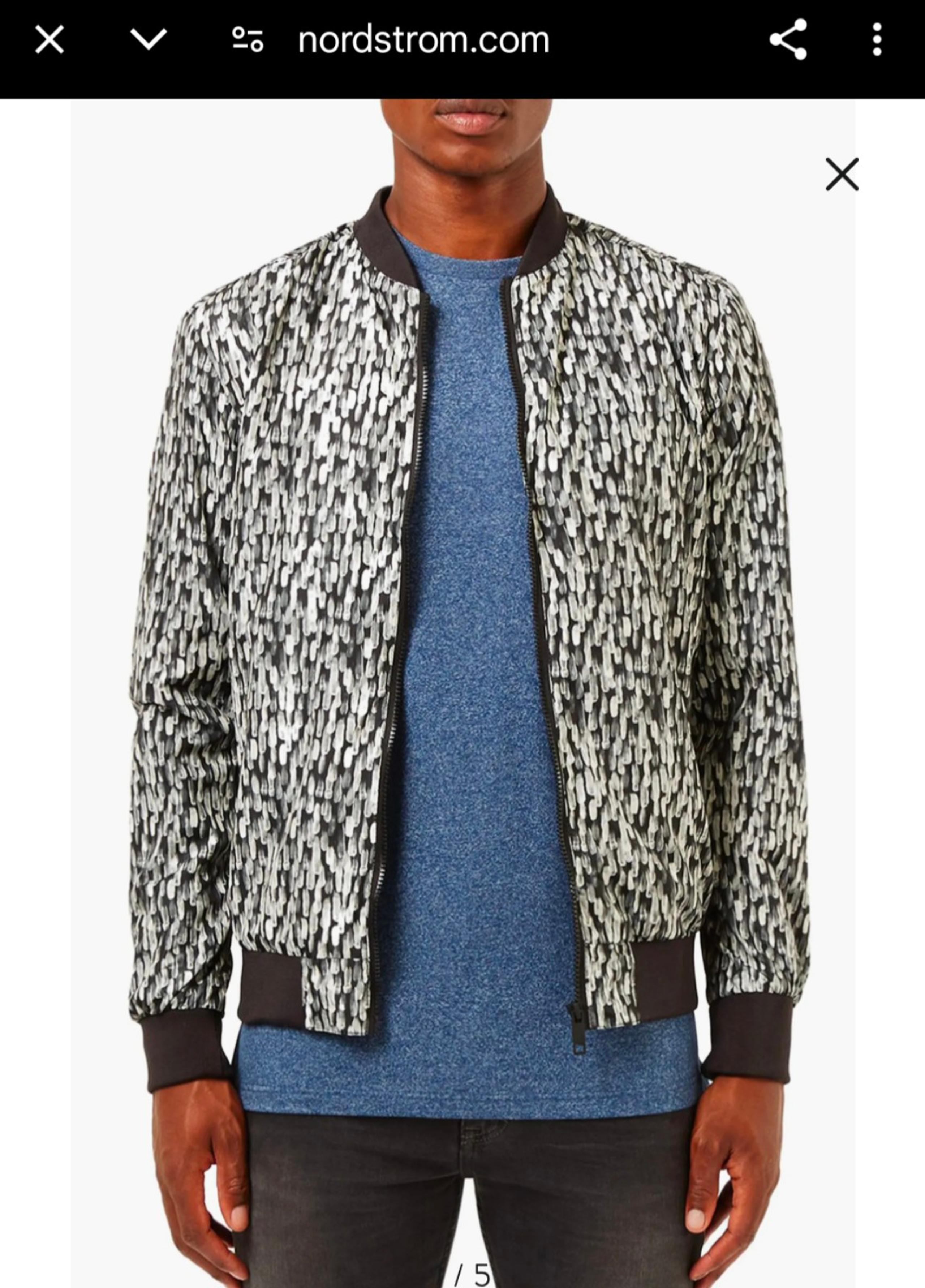 Topman Bomer and Varsity Jacket Mens Size XS. Paint Brush Strokes Design
