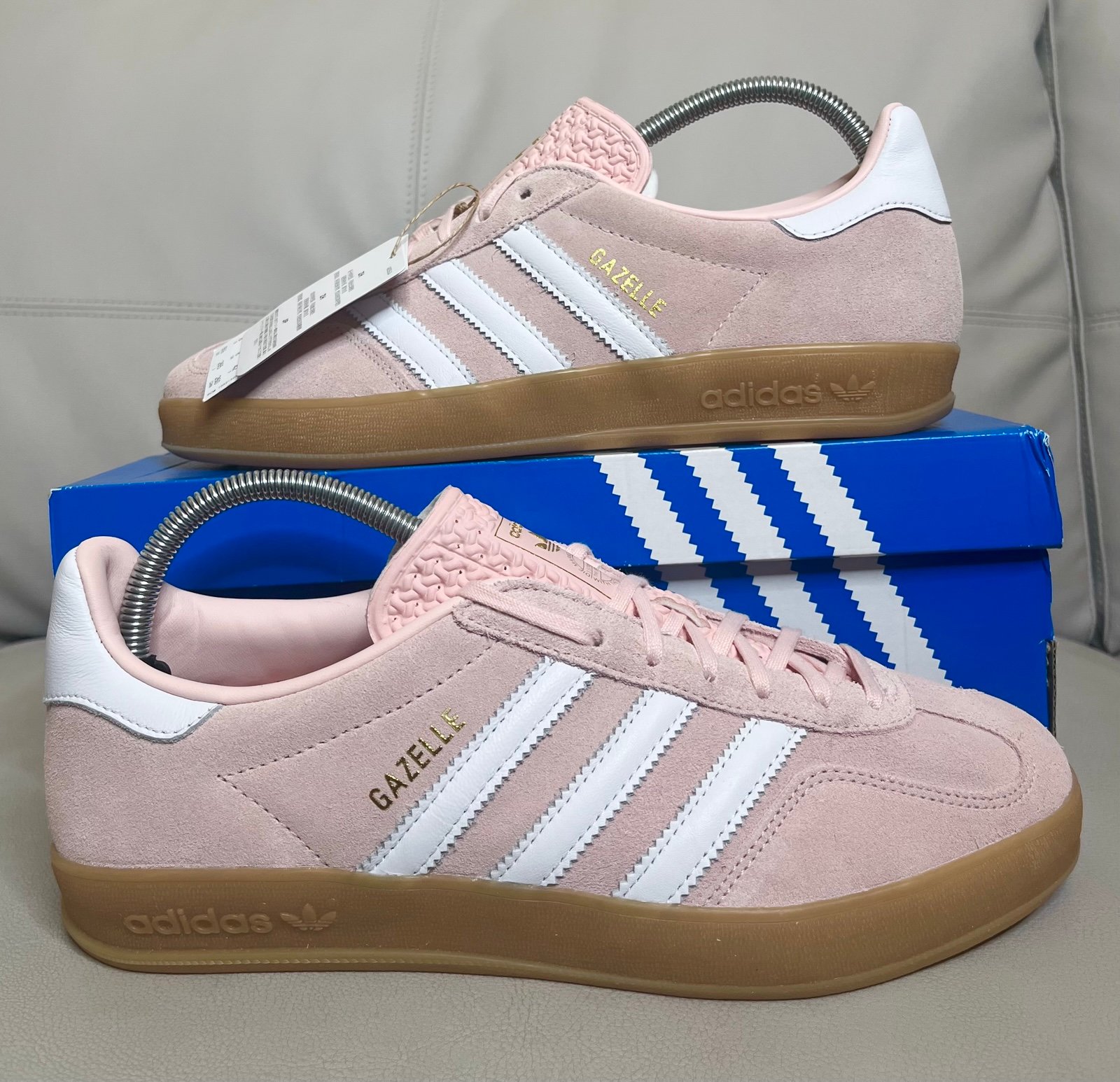 Adidas Gazelle Indoor Sandy Pink White Gum Casual Shoes Women’s Size 9.5 NEW