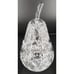 Antique Bohemian Pinwheel Cut Crystal Pear Condiment Dish