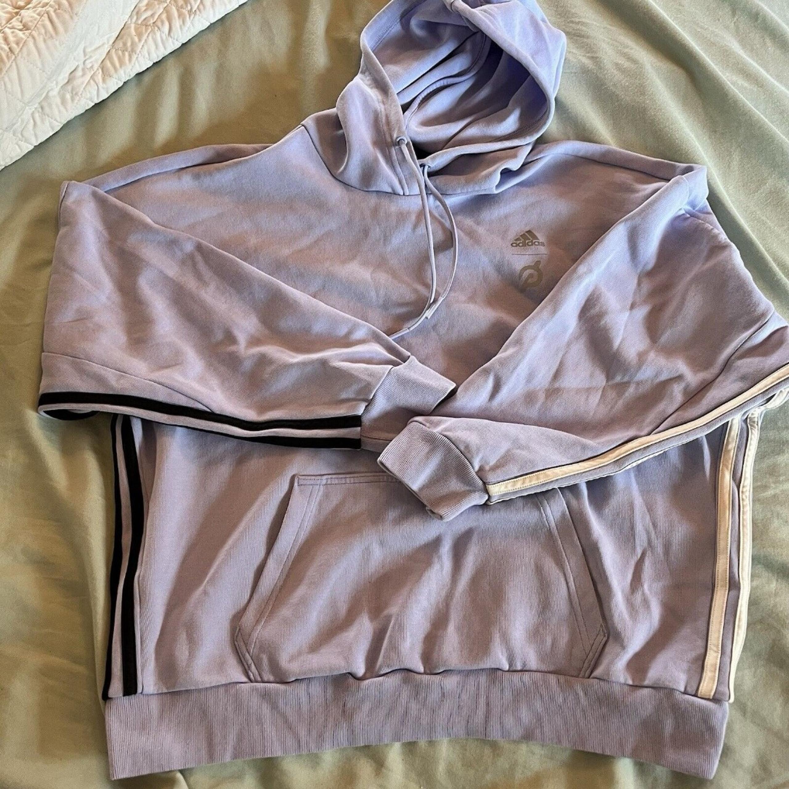 Adidas x Peloton Hoodie Women's Large Purple 3 Stripe Capable of Greatness