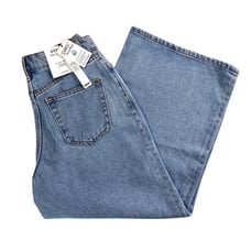 Miss Selfridge Womens Wide Leg Ankle Crop Light Denim Jean Pants, Miss 558