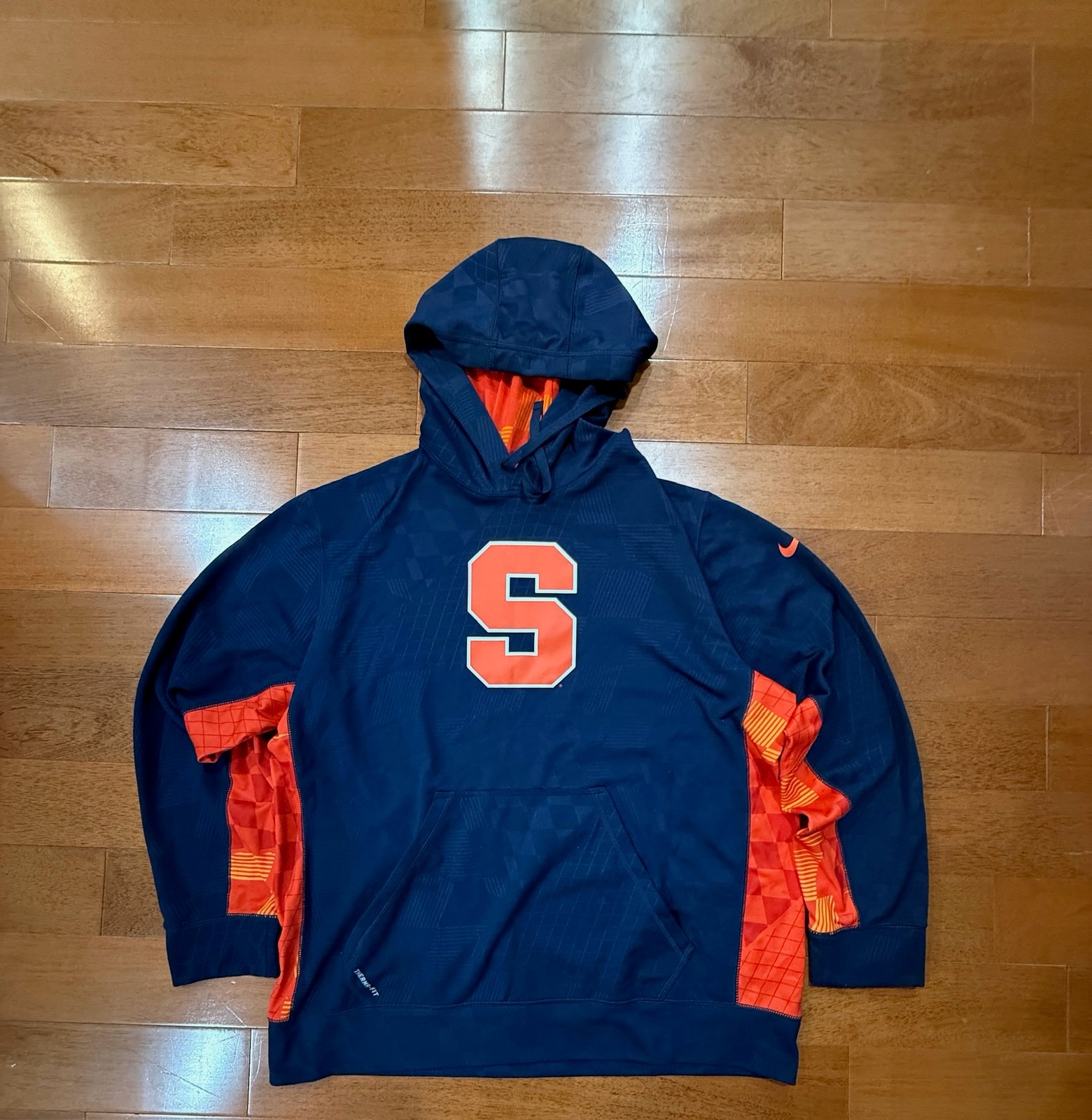 Nike Therma-Fit Syracuse Orange Blue Lacrosse Hooded Sweatshirt Men's XL Hoodie