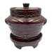 Mar Crest Daisy Dot Oven Proof Stoneware Bean Pot with Lid & Warmer Brown USA