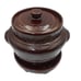 Mar Crest Daisy Dot Oven Proof Stoneware Bean Pot with Lid & Warmer Brown USA