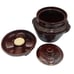 Mar Crest Daisy Dot Oven Proof Stoneware Bean Pot with Lid & Warmer Brown USA