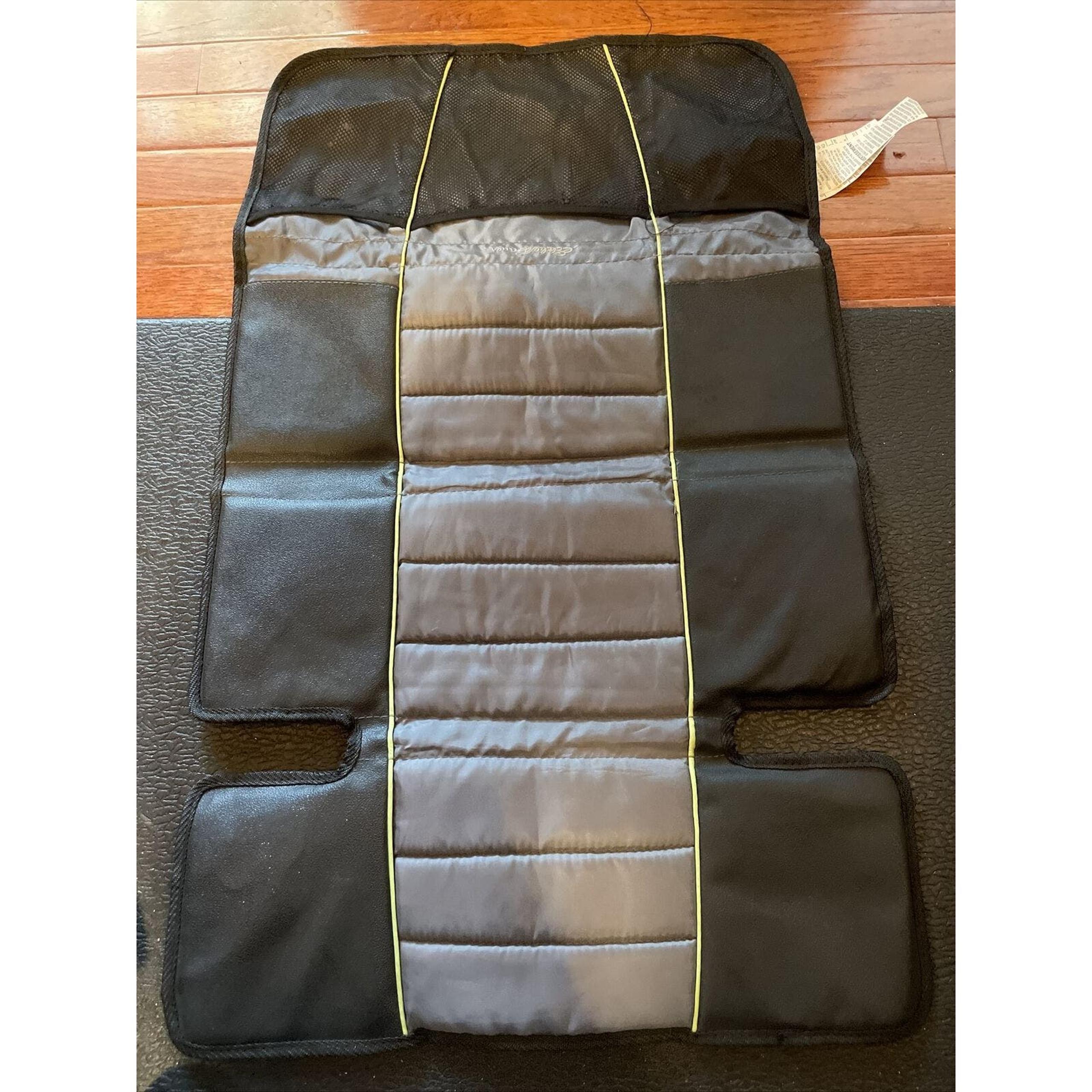 EDDIE BAUER Black / Gray Padded Car Seat Protector W/Storage Pockets