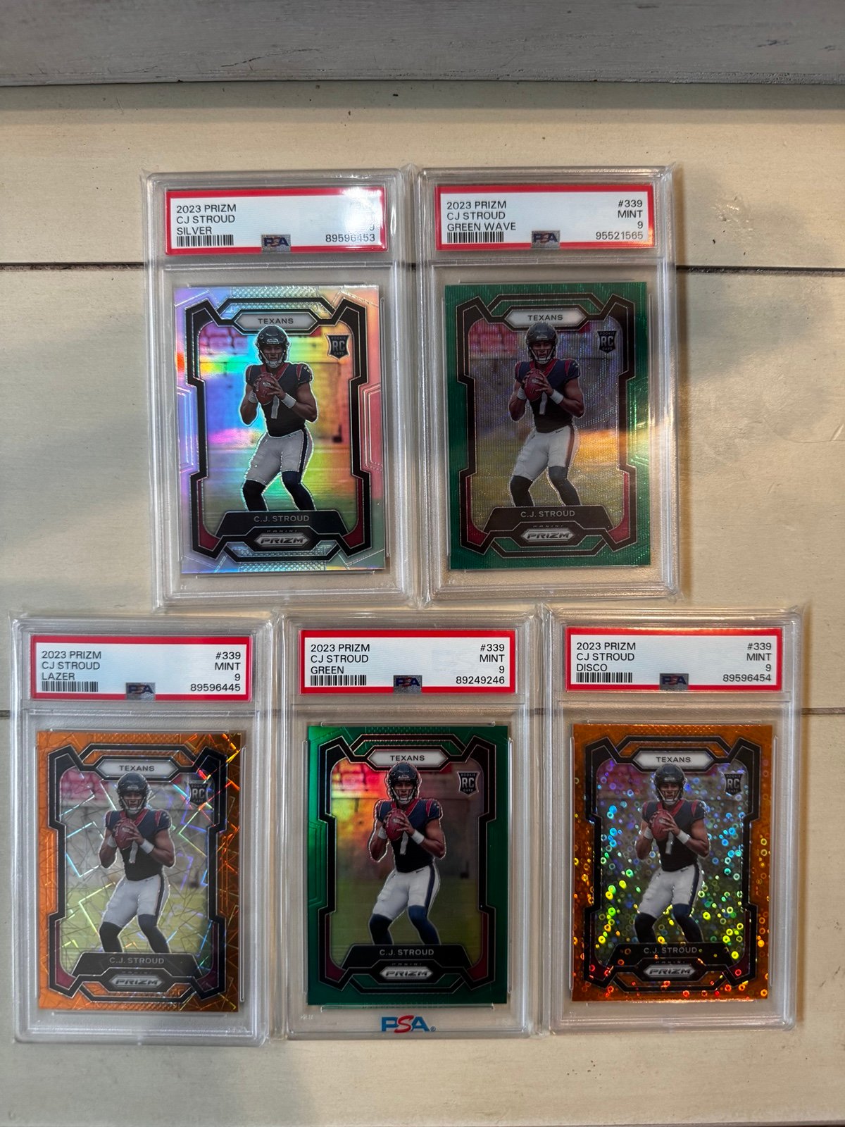Cj stroud prizm rookie color PSA 9 5 card lot