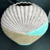 Vintage Shell Vase Side Table Decor 80s 90s Mauve Turquoise Chocolate