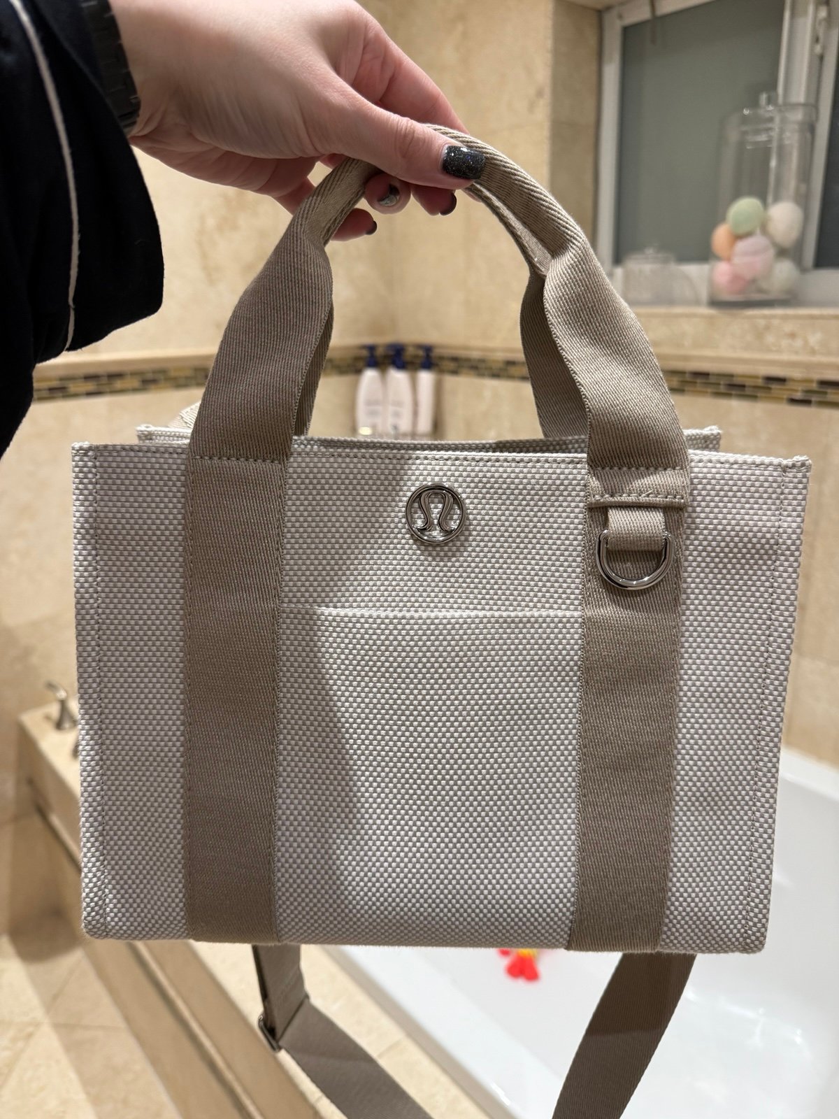 Lululemon two tone mini canvas tote