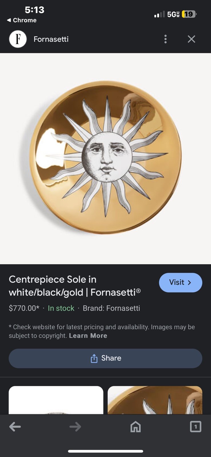 Gorgeous 24k gold Fornasetti Plate