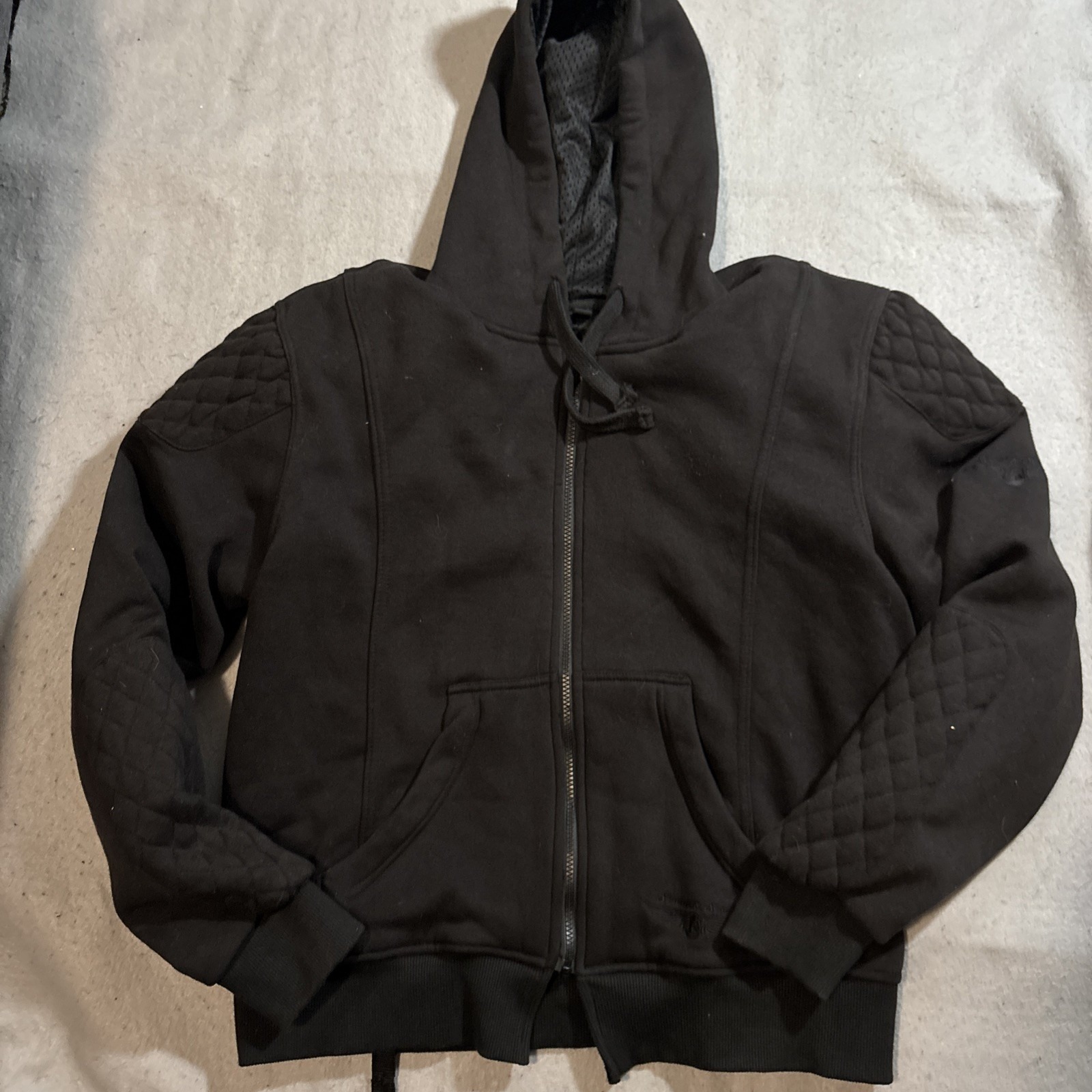 Street and Steel Jacket M Black Shoulder & Elbow Armor Hoodie Mens Motorcycle