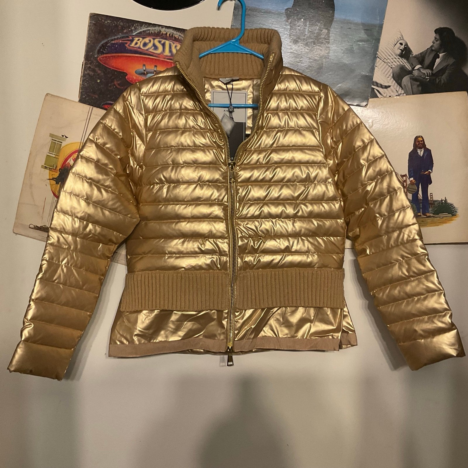 ADROIT ATELIER OLIVIA METALLIC DOWN QUILTED JACKET SZ 2(XS) NEW