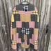 VTG 60s Poncho Mid Century Patchwork Handmade Hippy Boho Fur Lined Cloak Cape