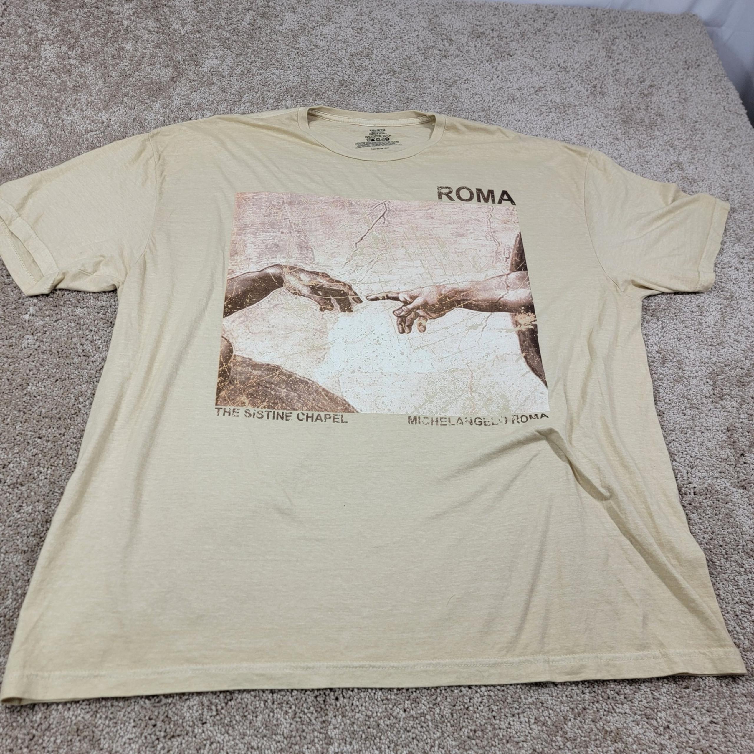 Roma Michelangelo T-Shirt The Sistine Chapel Graphic Print 2XL