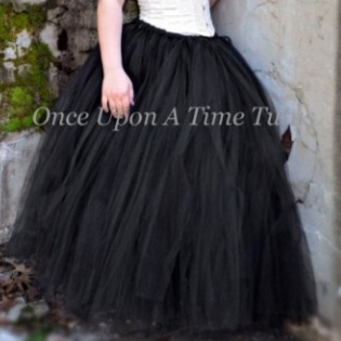 Long Black Tutu Skirt - Girls Size 3/4