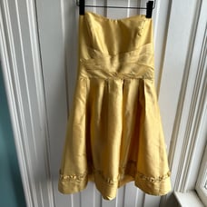 Alfred Angelo Strapless Cocktail Dress Silk Maize Yellow