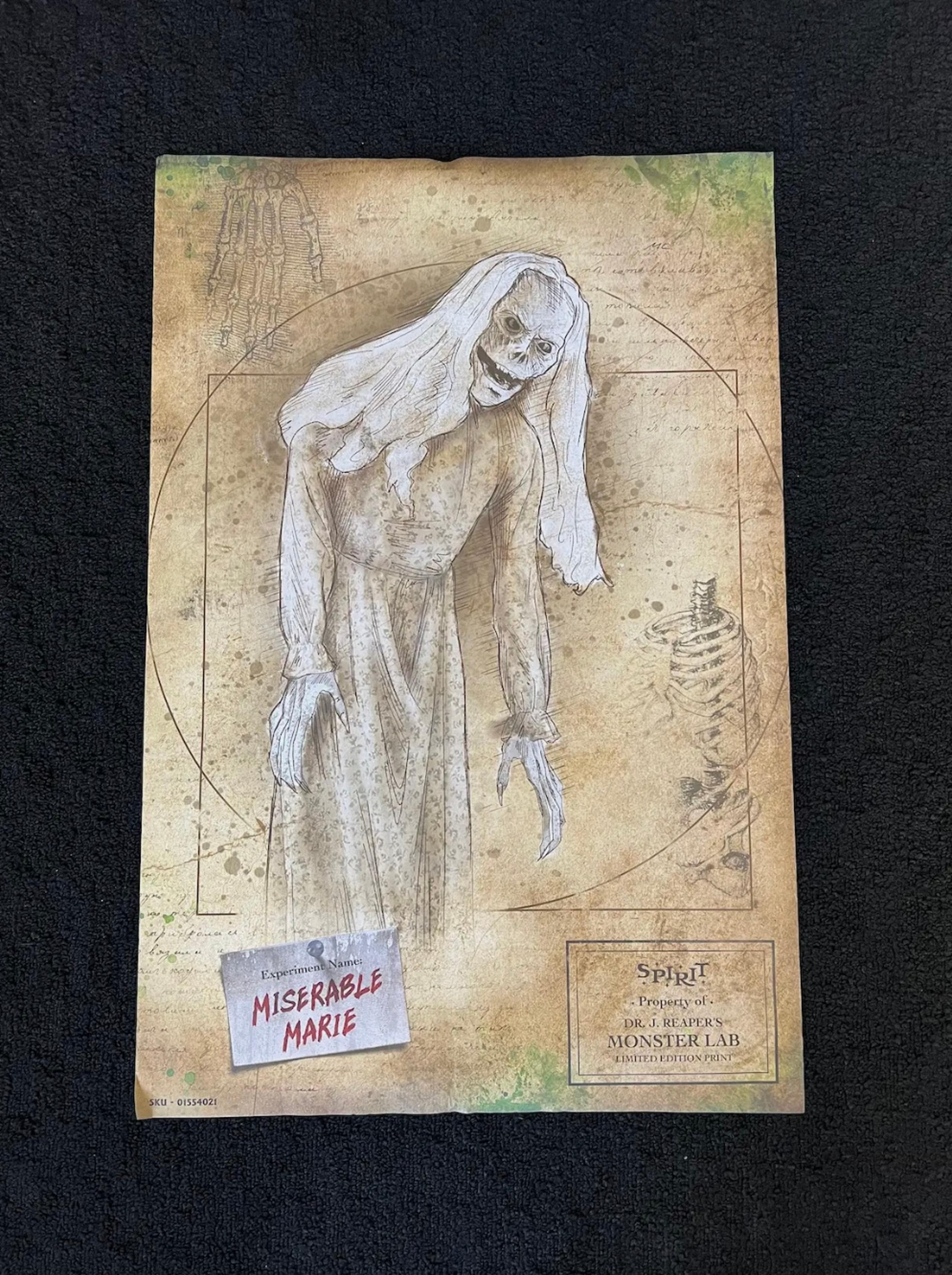 Spirit Halloween Miserable Marie Animatronic Limited Edition Poster Print 24x36"