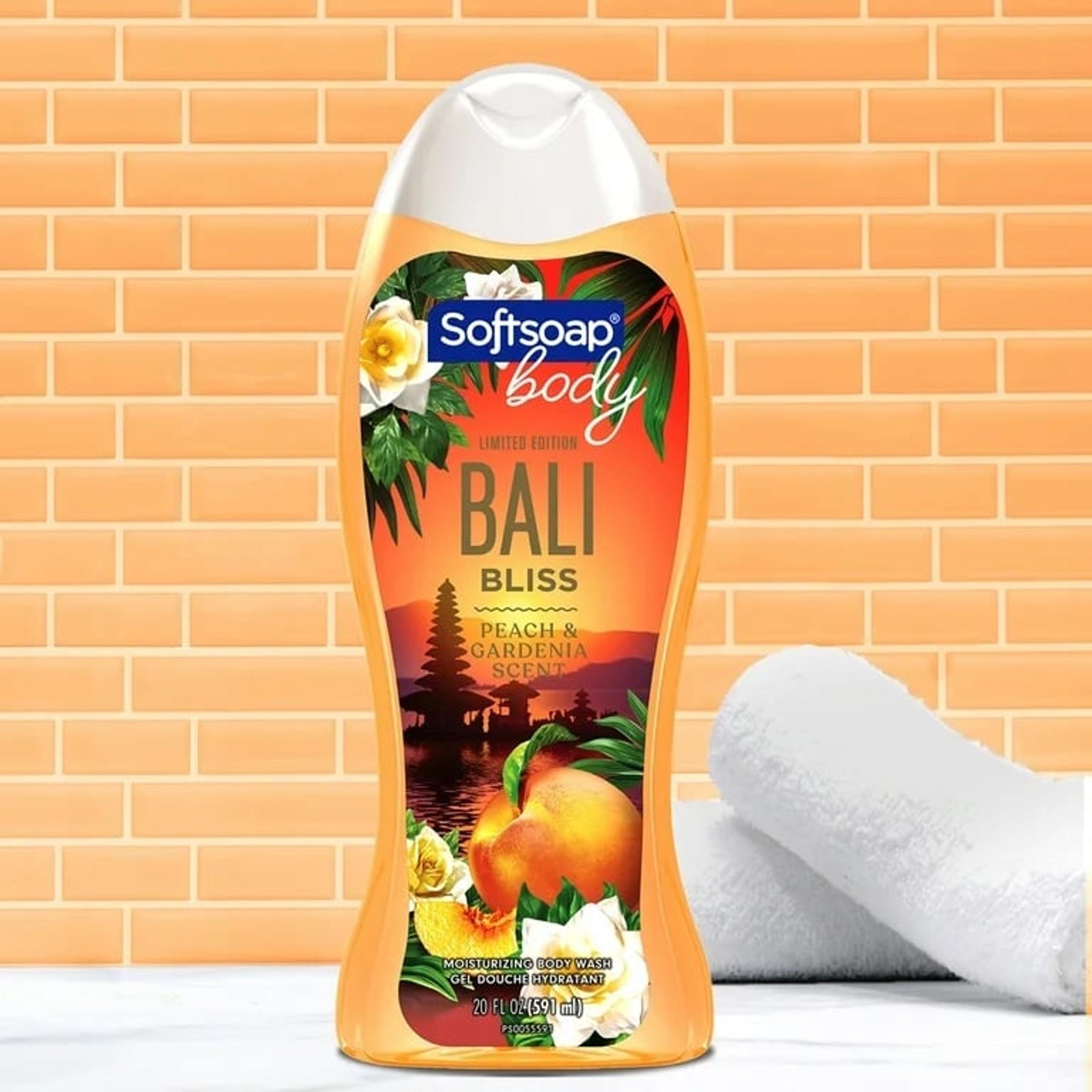 Softsoap Moisturizing Body Wash Bali Bliss, Peach and Gardenia Scent,