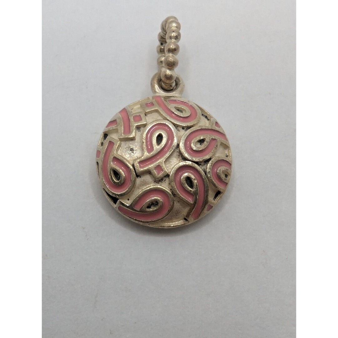 Pandora Sterling Silver 925 Pink Enamel Ribbon Breast Cancer Pendant