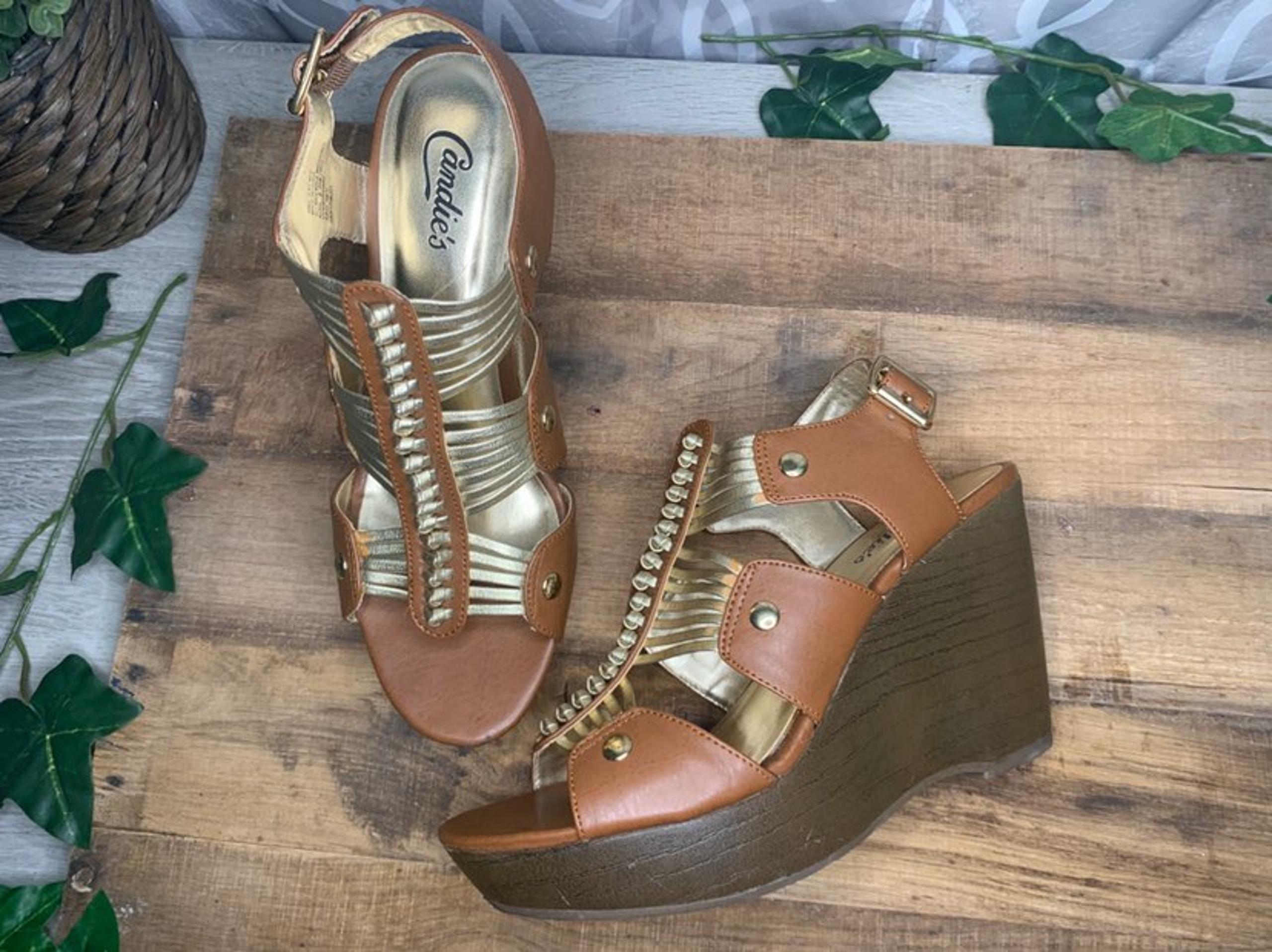 Candies Pump Sandal Shoes Vivien Cognac