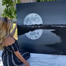 Original moon oil painting painted by me