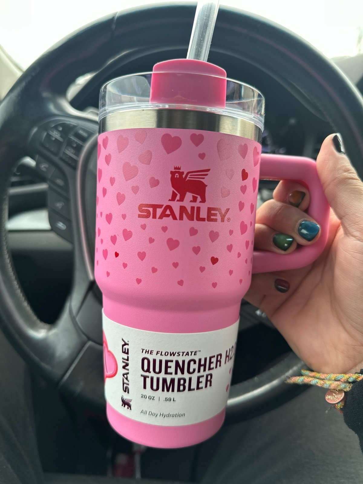 Stanley Valentine’s Day Pink 20oz Quencher Tumbler sweet hearts