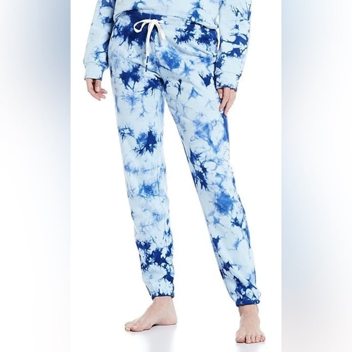 PJ Salvage Women’s Tie Dye French Terry Joggers in Blue Size M